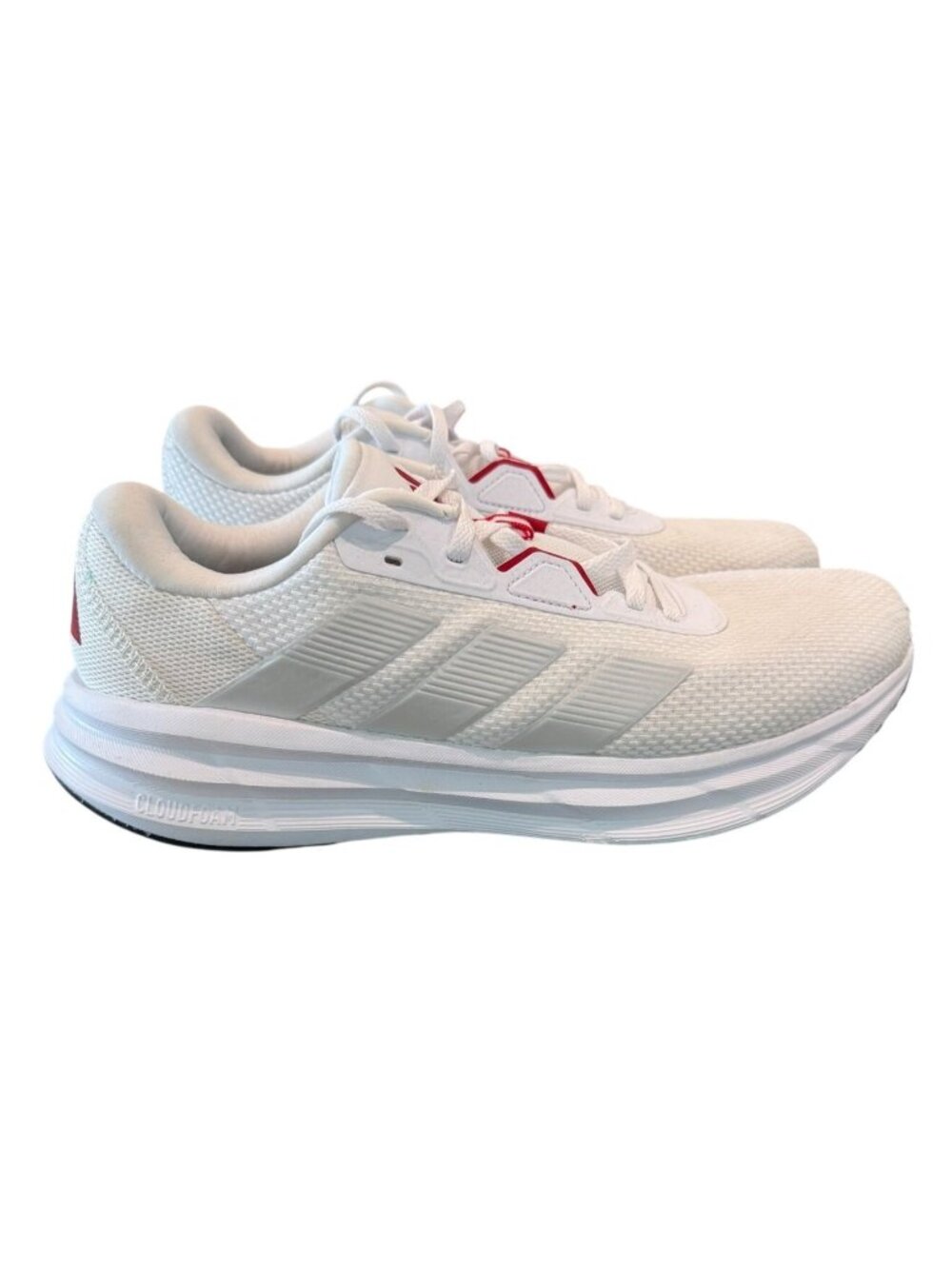 adidas Men's Galaxy 7 Cloudfoam Running Shoes Size 9 White Red Sneakers With Box